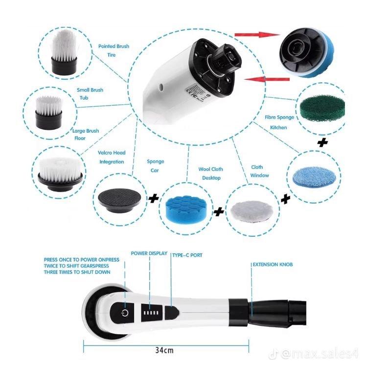 CEPILLO DE LIMPIEZA ELECTRICO 9 EN 1